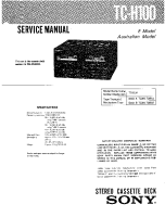 Sony TC-H100 - Service Manual 